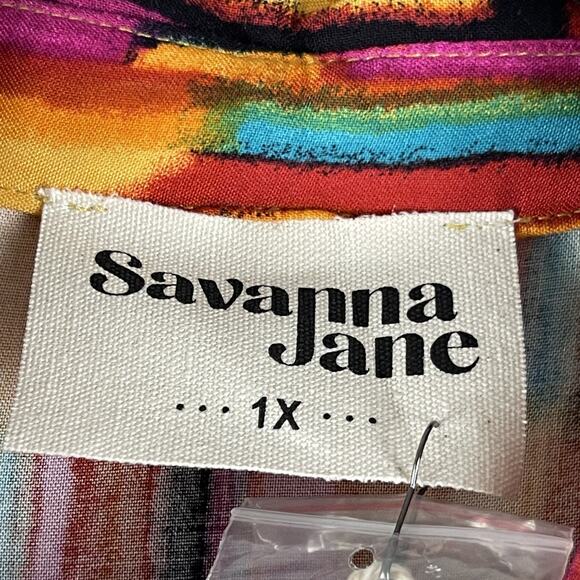 Savanna Jane Maxi Dress Women 1X Embroidered Tribal Southwest Boho Colorful NEW - Picture 7 of 16